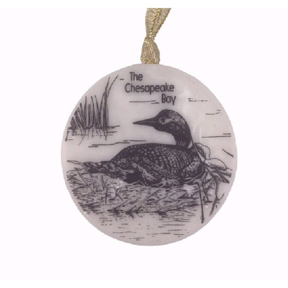Chesapeake Bay Wetlands Marble Stone Holiday Tree Ornament - NEW Fast Ship - Picture 1 of 3